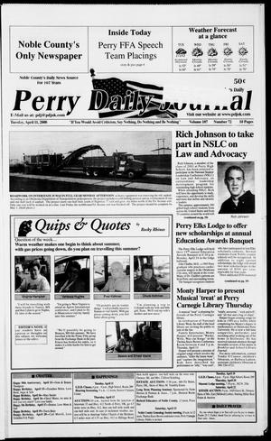 Primary view of object titled 'Perry Daily Journal (Perry, Okla.), Vol. 107, No. 72, Ed. 1 Tuesday, April 11, 2000'.