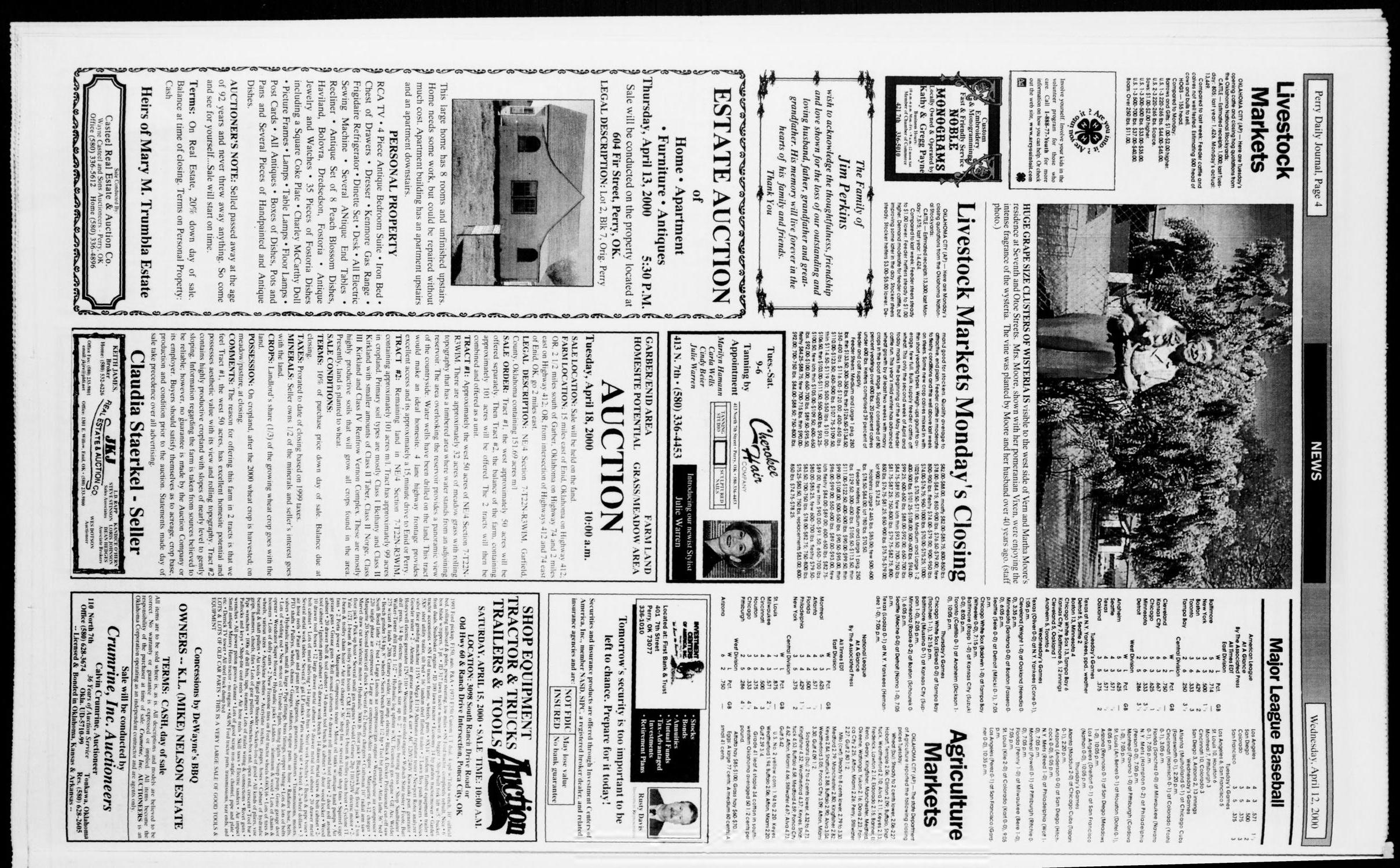 Perry Daily Journal (Perry, Okla.), Vol. 107, No. 73, Ed. 1 Wednesday, April 12, 2000
                                                
                                                    [Sequence #]: 4 of 14
                                                