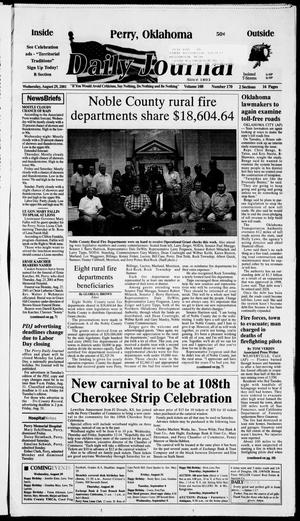 Daily Journal (Perry, Okla.), Vol. 108, No. 170, Ed. 1 Wednesday, August 29, 2001