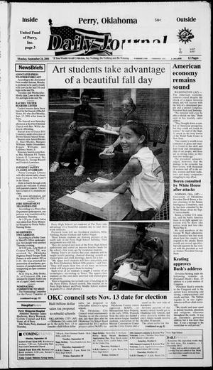 Primary view of object titled 'Daily Journal (Perry, Okla.), Vol. 108, No. 187, Ed. 1 Monday, September 24, 2001'.