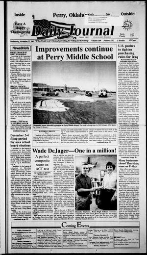 Primary view of object titled 'Daily Journal (Perry, Okla.), Vol. 109, No. 232, Ed. 1 Wednesday, November 27, 2002'.