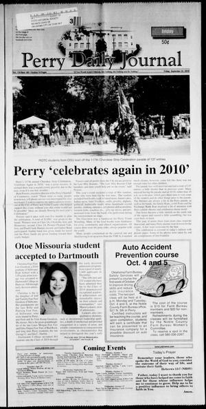 Primary view of object titled 'Perry Daily Journal (Perry, Okla.), Vol. 118, No. 185, Ed. 1 Friday, September 24, 2010'.