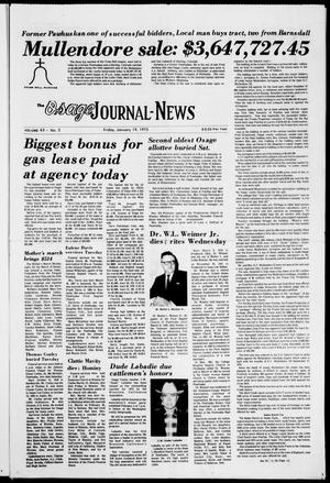The Osage Journal-News (Pawhuska, Okla.), Vol. 63, No. 3, Ed. 1 Friday, January 19, 1973