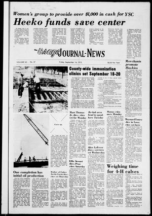 The Osage Journal-News (Pawhuska, Okla.), Vol. 63, No. 37, Ed. 1 Friday, September 14, 1973