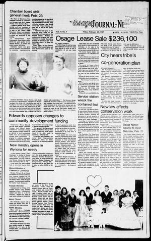 The Osage Journal-News (Pawhuska, Okla.), Vol. 77, No. 7, Ed. 1 Friday, February 20, 1987