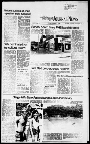 The Osage Journal-News (Pawhuska, Okla.), Vol. 77, No. 31, Ed. 1 Friday, August 7, 1987