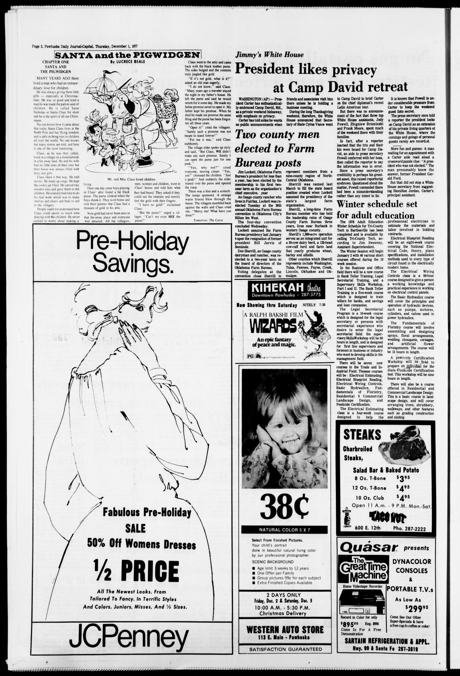 Pawhuska Daily Journal-Capital (Pawhuska, Okla.), Vol. 68, No. 238, Ed. 1 Thursday, December 1, 1977
                                                
                                                    [Sequence #]: 2 of 8
                                                