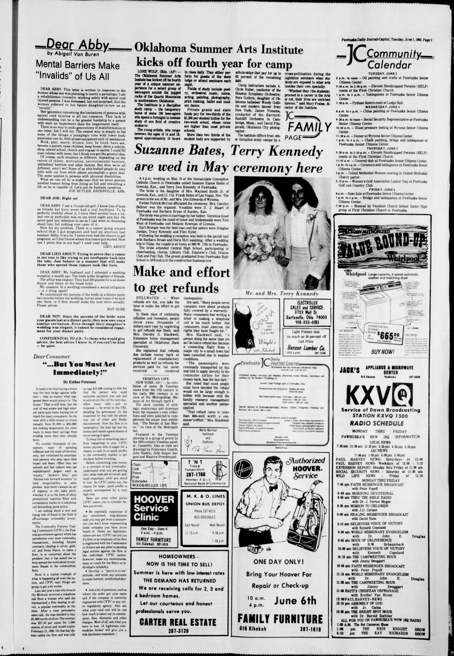 Pawhuska Daily Journal-Capital (Pawhuska, Okla.), Vol. 71, No. 111, Ed. 1 Tuesday, June 3, 1980
                                                
                                                    [Sequence #]: 3 of 6
                                                