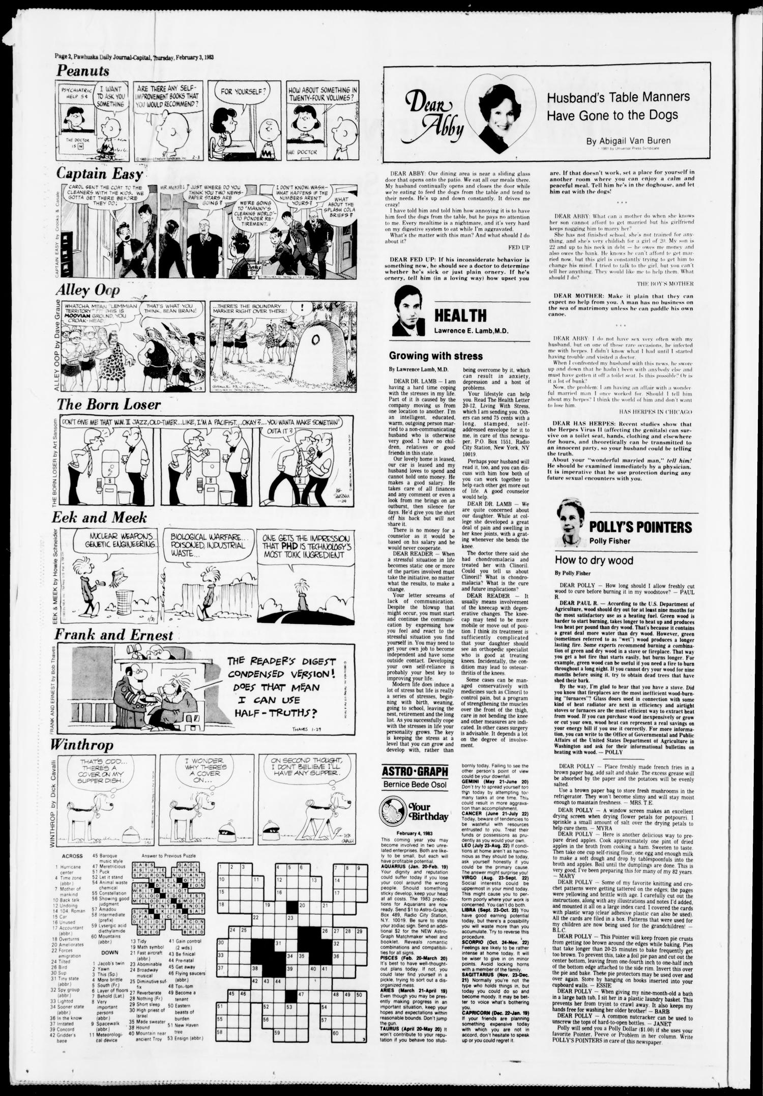 Pawhuska Daily Journal-Capital (Pawhuska, Okla.), Vol. 74, No. 24, Ed. 1 Thursday, February 3, 1983
                                                
                                                    [Sequence #]: 2 of 6
                                                