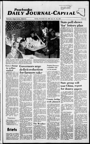 Pawhuska Daily Journal-Capital (Pawhuska, Okla.), Vol. 74, No. 230, Ed. 1 Sunday, November 18, 1984