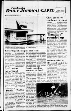 Pawhuska Daily Journal-Capital (Pawhuska, Okla.), Vol. 75, No. 37, Ed. 1 Thursday, February 21, 1985