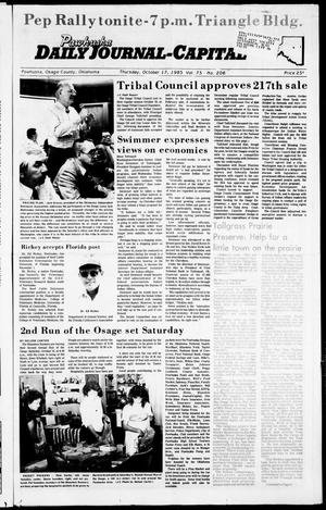 Pawhuska Daily Journal-Capital (Pawhuska, Okla.), Vol. 75, No. 206, Ed. 1 Thursday, October 17, 1985