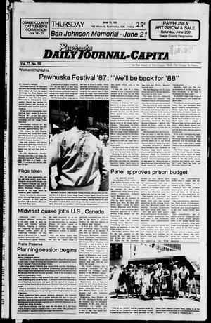 Pawhuska Daily Journal-Capital (Pawhuska, Okla.), Vol. 77, No. 115, Ed. 1 Thursday, June 11, 1987