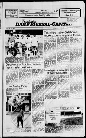 Primary view of object titled 'Pawhuska Daily Journal-Capital (Pawhuska, Okla.), Vol. 77, No. 131, Ed. 1 Friday, July 3, 1987'.