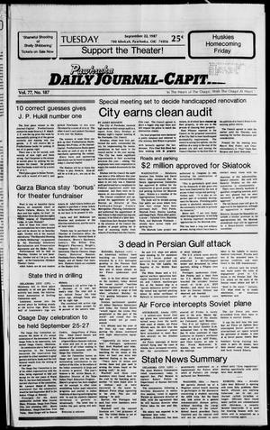 Pawhuska Daily Journal-Capital (Pawhuska, Okla.), Vol. 77, No. 187, Ed. 1 Tuesday, September 22, 1987