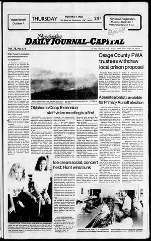 Pawhuska Daily Journal-Capital (Pawhuska, Okla.), Vol. 78, No. 174, Ed. 1 Thursday, September 1, 1988
