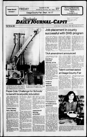 Pawhuska Daily Journal-Capital (Pawhuska, Okla.), Vol. 78, No. 185, Ed. 1 Friday, September 16, 1988