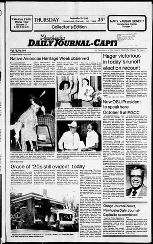 Pawhuska Daily Journal-Capital (Pawhuska, Okla.), Vol. 78, No. 194, Ed. 1 Thursday, September 29, 1988