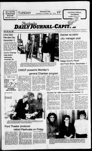 Primary view of object titled 'Pawhuska Daily Journal-Capital (Pawhuska, Okla.), Vol. 78, No. 236, Ed. 1 Tuesday, November 29, 1988'.