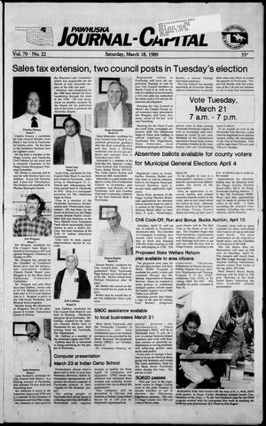 Pawhuska Journal-Capital (Pawhuska, Okla.), Vol. 79, No. 22, Ed. 1 Saturday, March 18, 1989