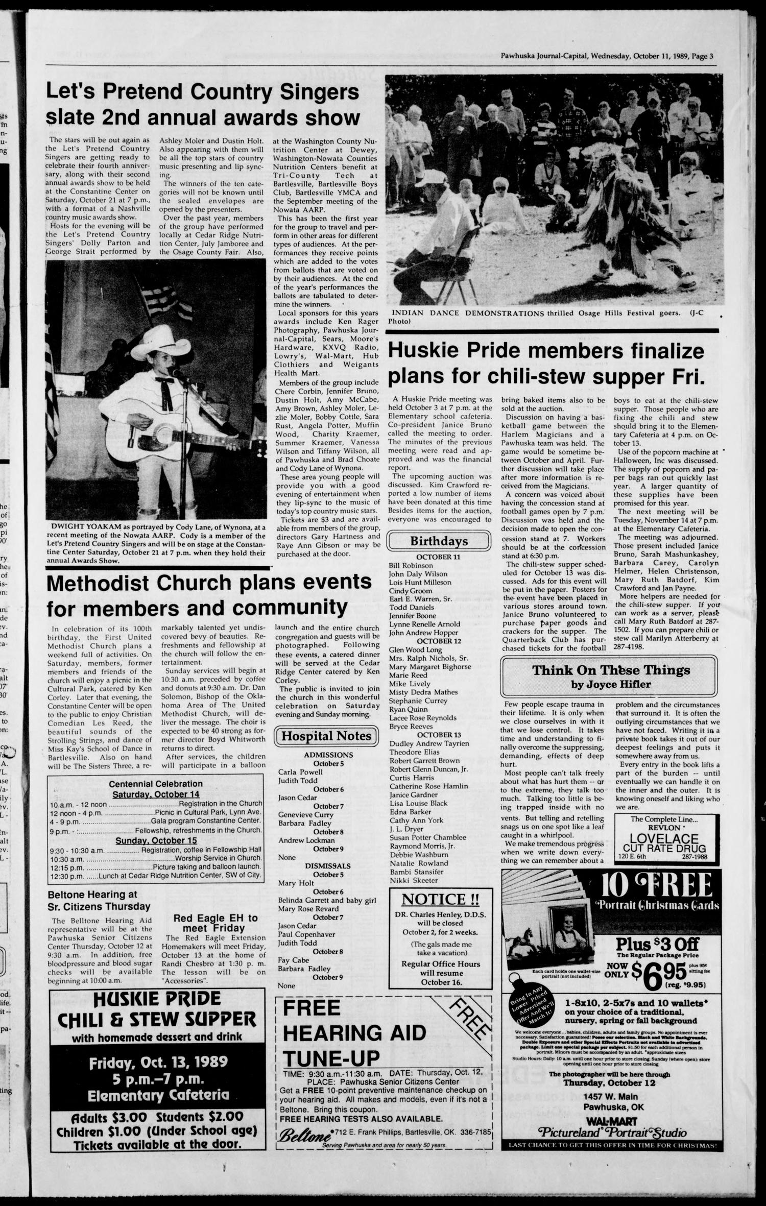 Journal-Capital (Pawhuska, Okla.), Vol. 79, No. 81, Ed. 1 Wednesday, October 11, 1989
                                                
                                                    [Sequence #]: 3 of 10
                                                