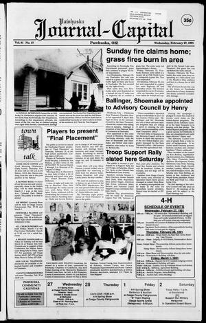 Pawhuska Journal-Capital (Pawhuska, Okla.), Vol. 81, No. 17, Ed. 1 Wednesday, February 27, 1991