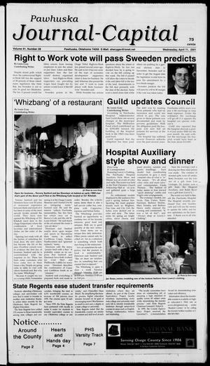 Pawhuska Journal-Capital (Pawhuska, Okla.), Vol. 91, No. 28, Ed. 1 Wednesday, April 11, 2001