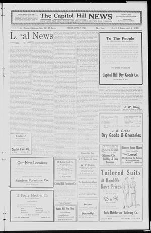 Primary view of object titled 'The Capitol Hill News (Oklahoma City, Okla.), Vol. 20, No. 24, Ed. 1 Friday, April 8, 1921'.