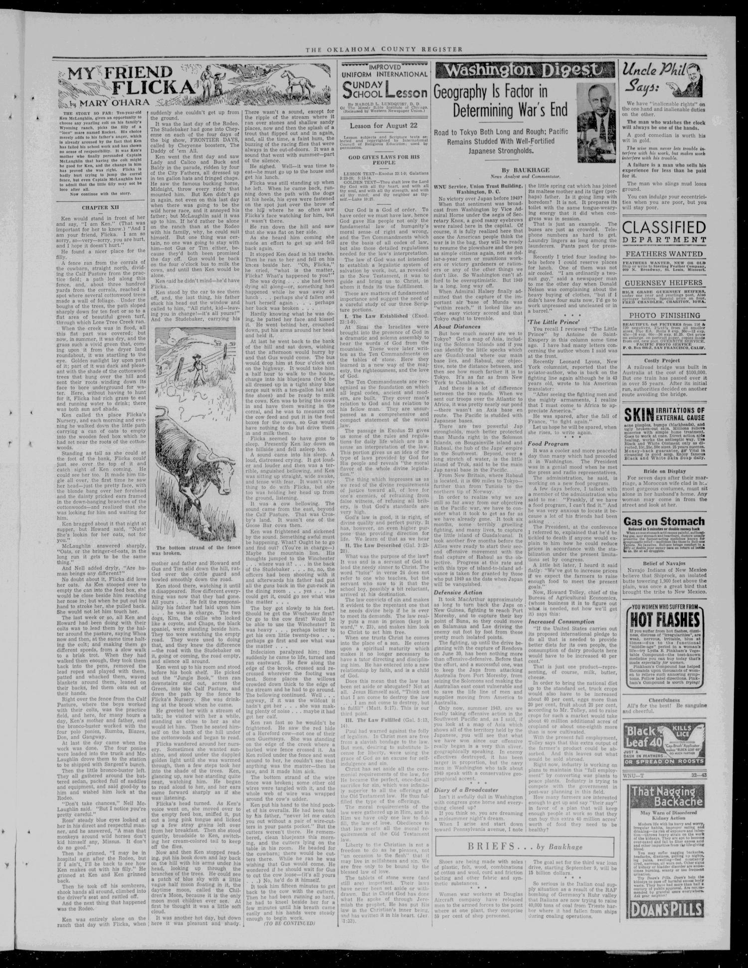 The Oklahoma County Register (Luther, Okla.), Vol. 44, No. 10, Ed. 1 Thursday, August 19, 1943
                                                
                                                    [Sequence #]: 3 of 8
                                                
