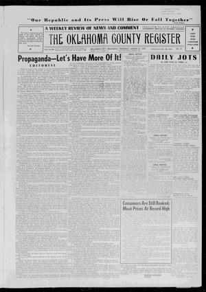 The Oklahoma County Register (Oklahoma City, Okla.), Vol. 48, No. 10, Ed. 1 Thursday, August 21, 1947
