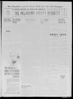 Primary view of object titled 'The Oklahoma County Register (Oklahoma City, Okla.), Vol. 48, No. 40, Ed. 1 Thursday, March 18, 1948'.