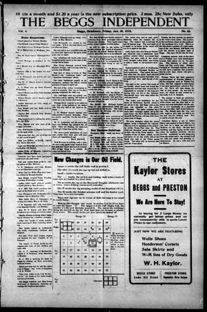The Beggs Independent (Beggs, Okla.), Vol. 4, No. 46, Ed. 1 Friday, January 28, 1910