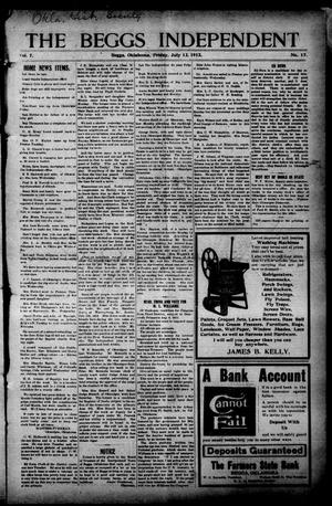 The Beggs Independent (Beggs, Okla.), Vol. 7, No. 17, Ed. 1 Friday, July 12, 1912