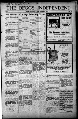 The Beggs Independent (Beggs, Okla.), Vol. 7, No. 21, Ed. 1 Friday, August 9, 1912