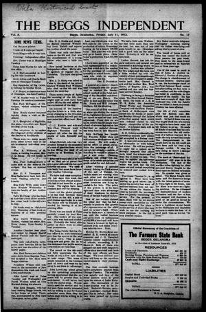 The Beggs Independent (Beggs, Okla.), Vol. 8, No. 17, Ed. 1 Friday, July 11, 1913