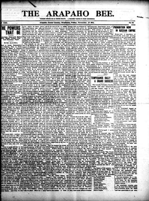 The Arapaho Bee. (Arapaho, Okla.), Vol. 22, No. 46, Ed. 1 Friday, November 27, 1914