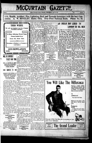 McCurtain Gazette. (Idabel, Okla.), Vol. 7, No. 55, Ed. 1 Wednesday, April 10, 1912