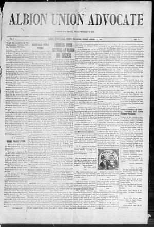 Albion Union Advocate (Albion, Okla.), Vol. 1, No. 11, Ed. 1 Friday, January 13, 1922