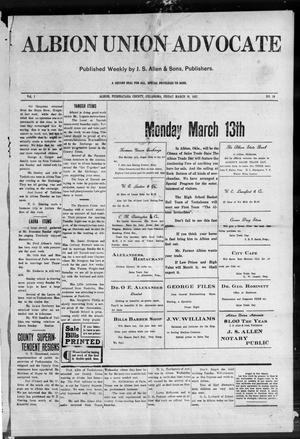 Albion Union Advocate (Albion, Okla.), Vol. 1, No. 19, Ed. 1 Friday, March 10, 1922