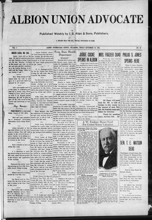 Albion Union Advocate (Albion, Okla.), Vol. 1, No. 48, Ed. 1 Friday, September 29, 1922