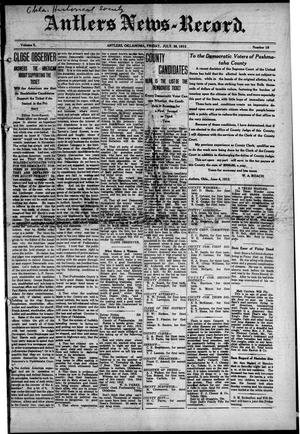 Antlers News-Record. (Antlers, Okla.), Vol. 10, No. 18, Ed. 1 Friday, July 26, 1912