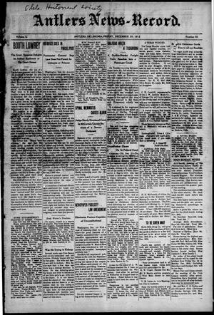 Antlers News-Record. (Antlers, Okla.), Vol. 10, No. 35, Ed. 1 Friday, December 20, 1912