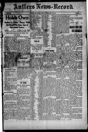 Antlers News-Record. (Antlers, Okla.), Vol. 10, No. 46, Ed. 1 Friday, February 14, 1913