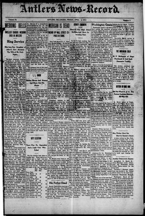 Antlers News-Record. (Antlers, Okla.), Vol. 11, No. 2, Ed. 1 Friday, April 4, 1913