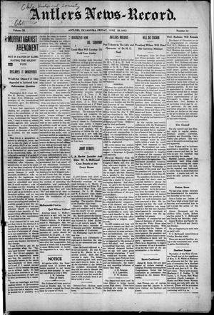 Antlers News-Record. (Antlers, Okla.), Vol. 11, No. 13, Ed. 1 Friday, June 20, 1913