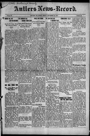 Antlers News-Record. (Antlers, Okla.), Vol. 11, No. 26, Ed. 1 Friday, September 19, 1913