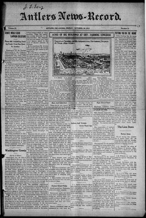 Antlers News-Record. (Antlers, Okla.), Vol. 11, No. 31, Ed. 1 Friday, October 24, 1913