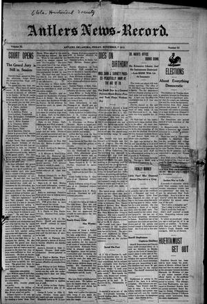 Antlers News-Record. (Antlers, Okla.), Vol. 11, No. 33, Ed. 1 Friday, November 7, 1913