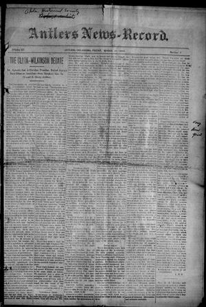 Antlers News-Record. (Antlers, Okla.), Vol. 12, No. 1, Ed. 1 Friday, March 27, 1914