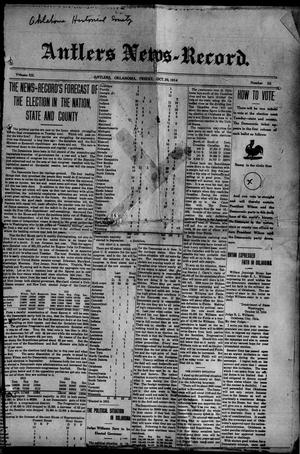 Antlers News-Record. (Antlers, Okla.), Vol. 12, No. 32, Ed. 1 Friday, October 30, 1914